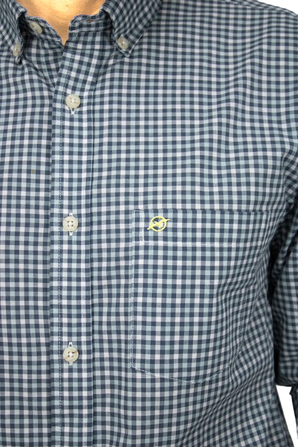 CAMISA MANGA LARGA CUADROS GRIS PARA HOMBRE