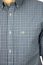 CAMISA MANGA LARGA CUADROS GRIS PARA HOMBRE