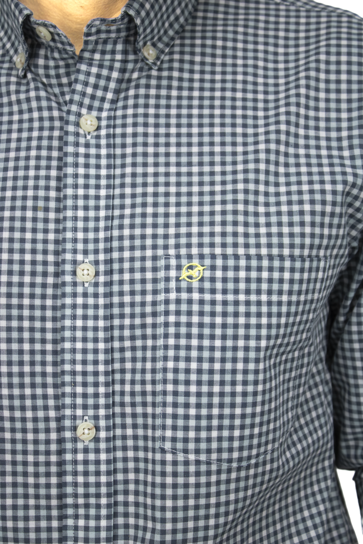CAMISA MANGA LARGA CUADROS GRIS PARA HOMBRE