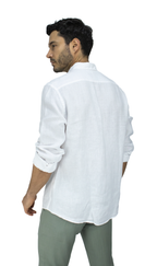 CAMISA LINO MANGA LARGA BLANCO PARA HOMBRE