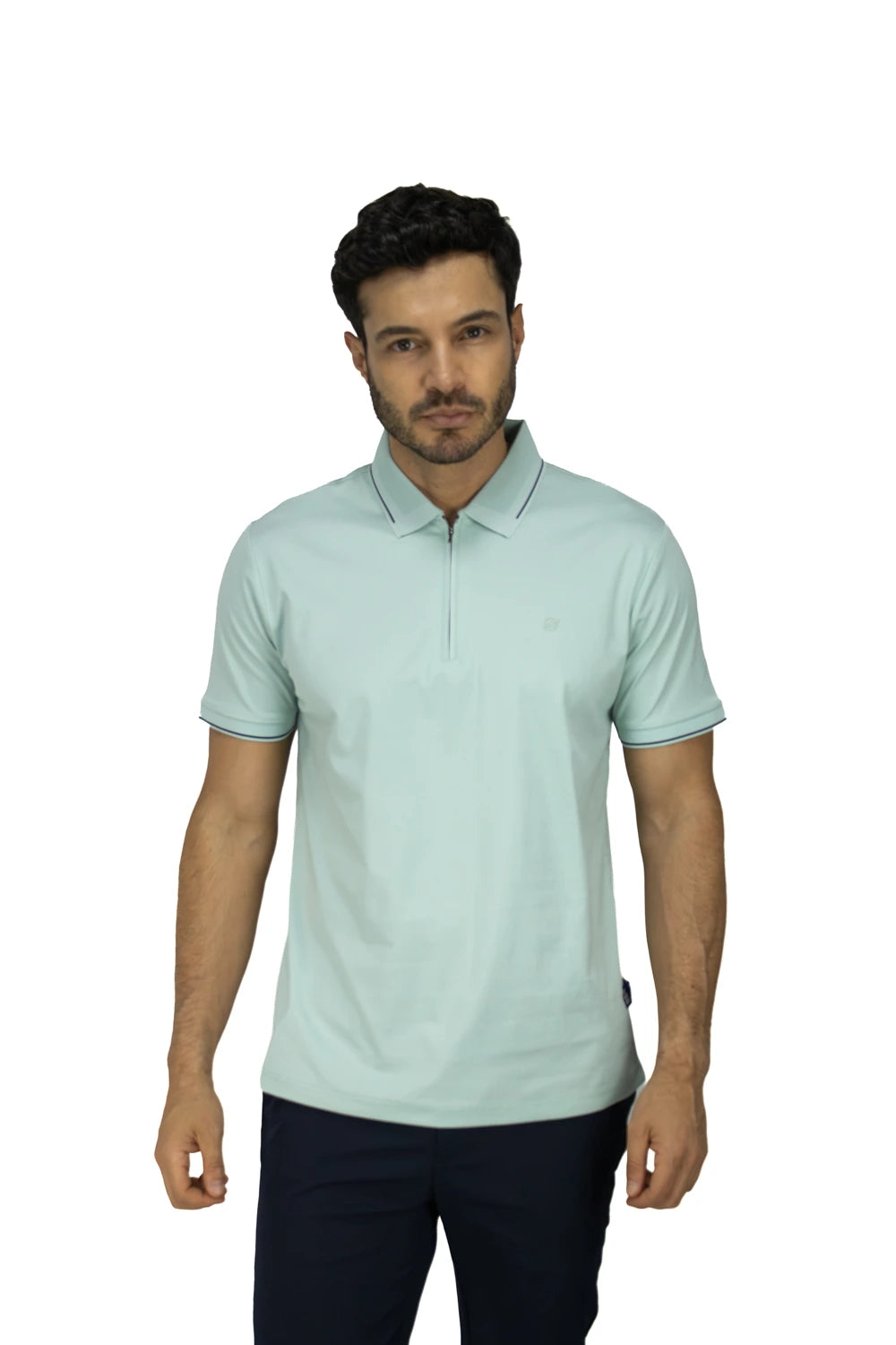 Polo deportiva Golf para hombre color agua marina Delascar, camiseta tipo polo de manga corta con diseño deportivo y estilo casual.