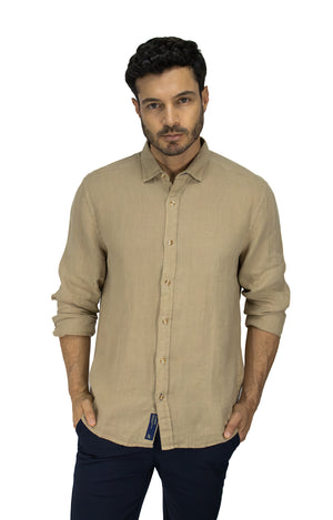 CAMISA LINO MANGA LARGA HABANO PARA HOMBRE