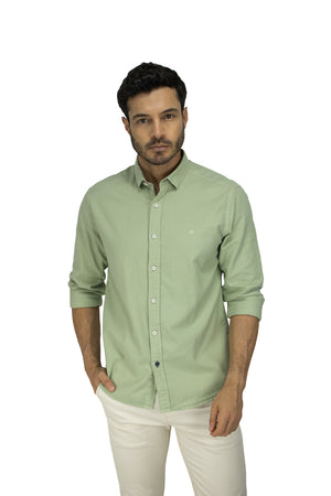 CAMISA MANGA LARGA OXFORD VERDE AGUA PARA HOMBRE