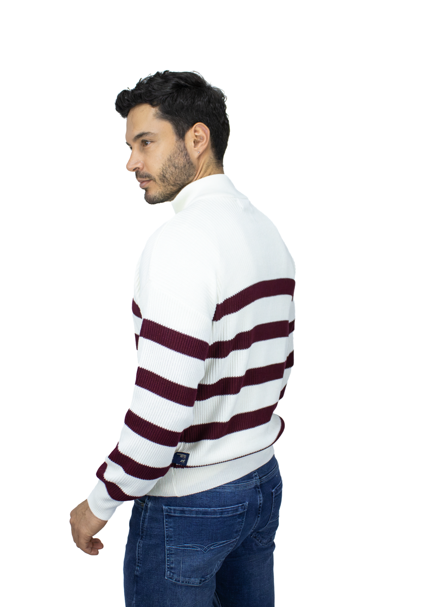 SACO DE RAYAS CON CIERRE  VINOTINTO PARA HOMBRE