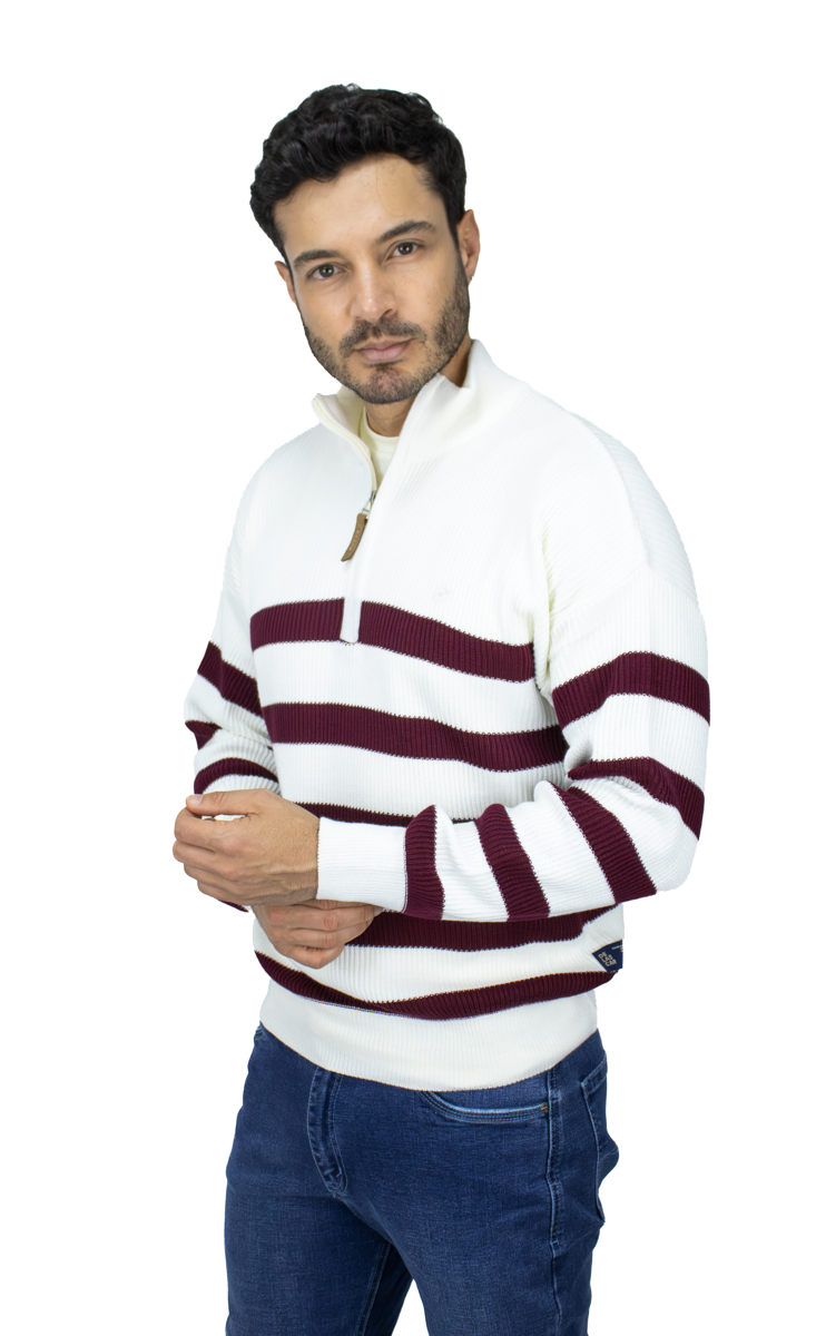 SACO DE RAYAS CON CIERRE  VINOTINTO PARA HOMBRE