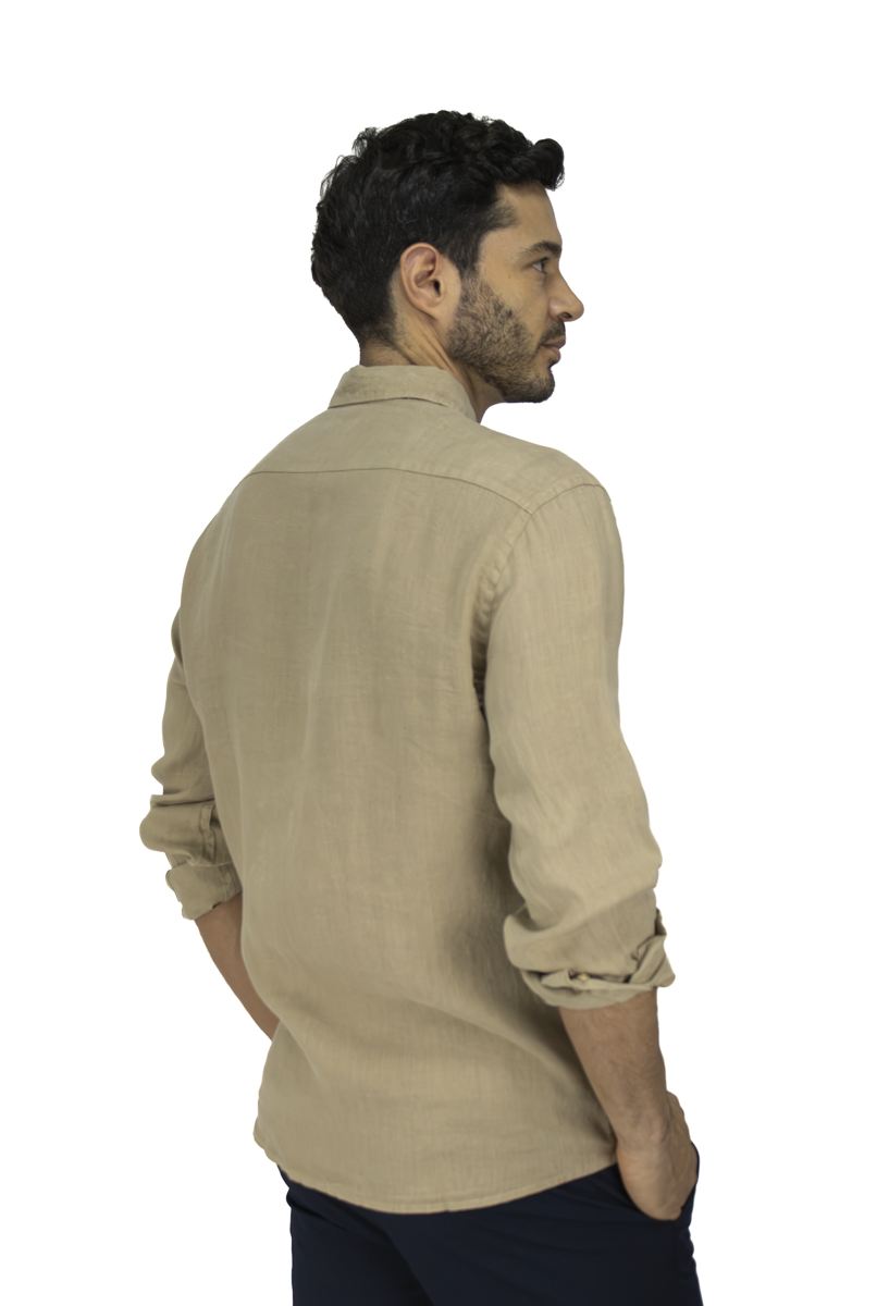 CAMISA LINO MANGA LARGA HABANO PARA HOMBRE