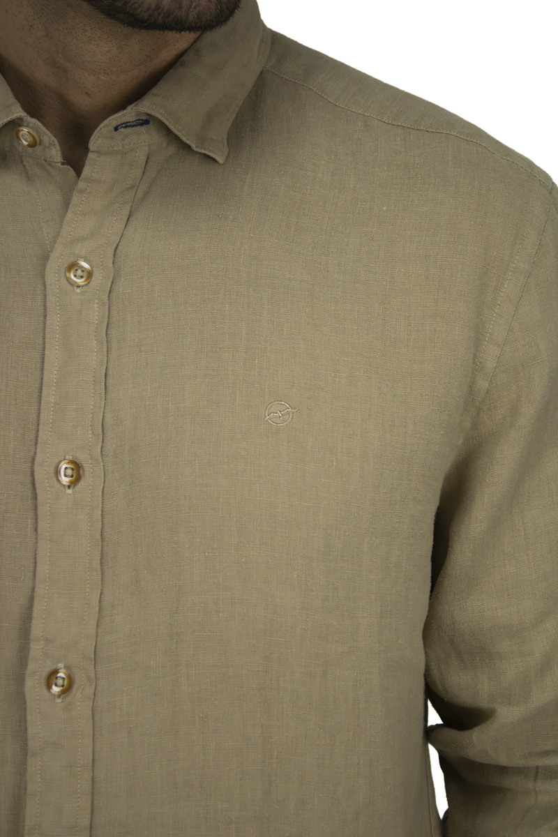 CAMISA LINO MANGA LARGA HABANO PARA HOMBRE
