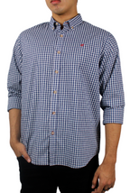 Camisa Manga Larga Azul para Hombre