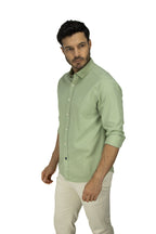 CAMISA MANGA LARGA OXFORD VERDE AGUA PARA HOMBRE