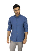 CAMISA LINO MANGA LARGA AZUL REY PARA HOMBRE