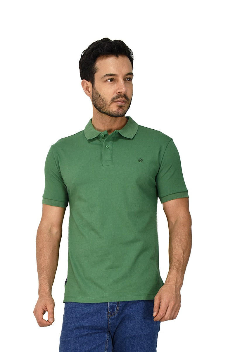Camiseta Tipo Polo Verde Para Hombre