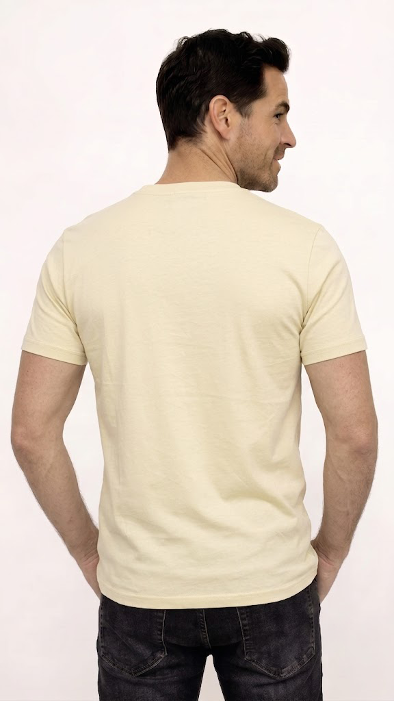 CAMISETA BÁSICA LIVIANA CUELLO REDONDO BEIGE PARA HOMBRE