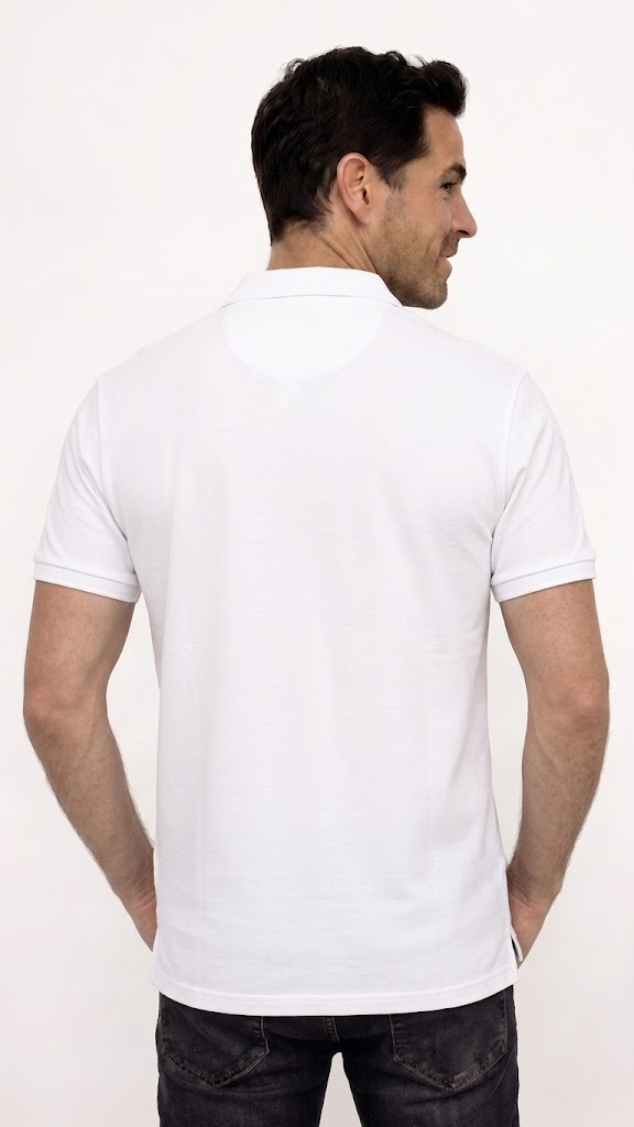 POLO MANGA CORTA BLANCA PARA HOMBRE