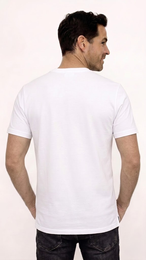 CAMISETA BÁSICA LIVIANA CUELLO REDONDO MARFIL PARA HOMBRE