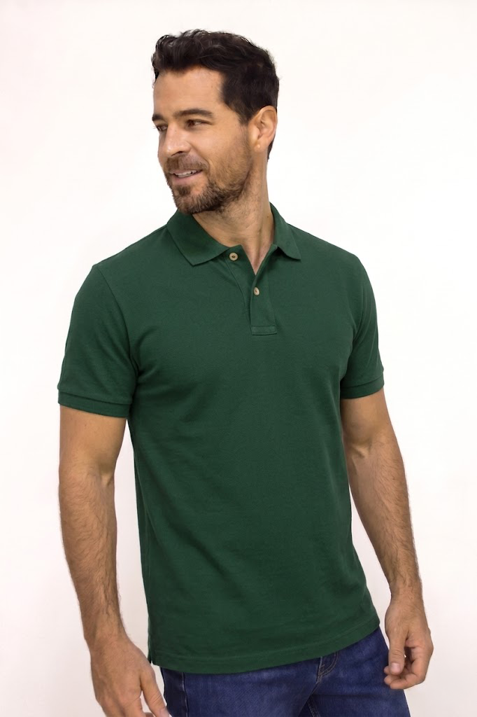 POLO MANGA CORTA VERDE PARA HOMBRE