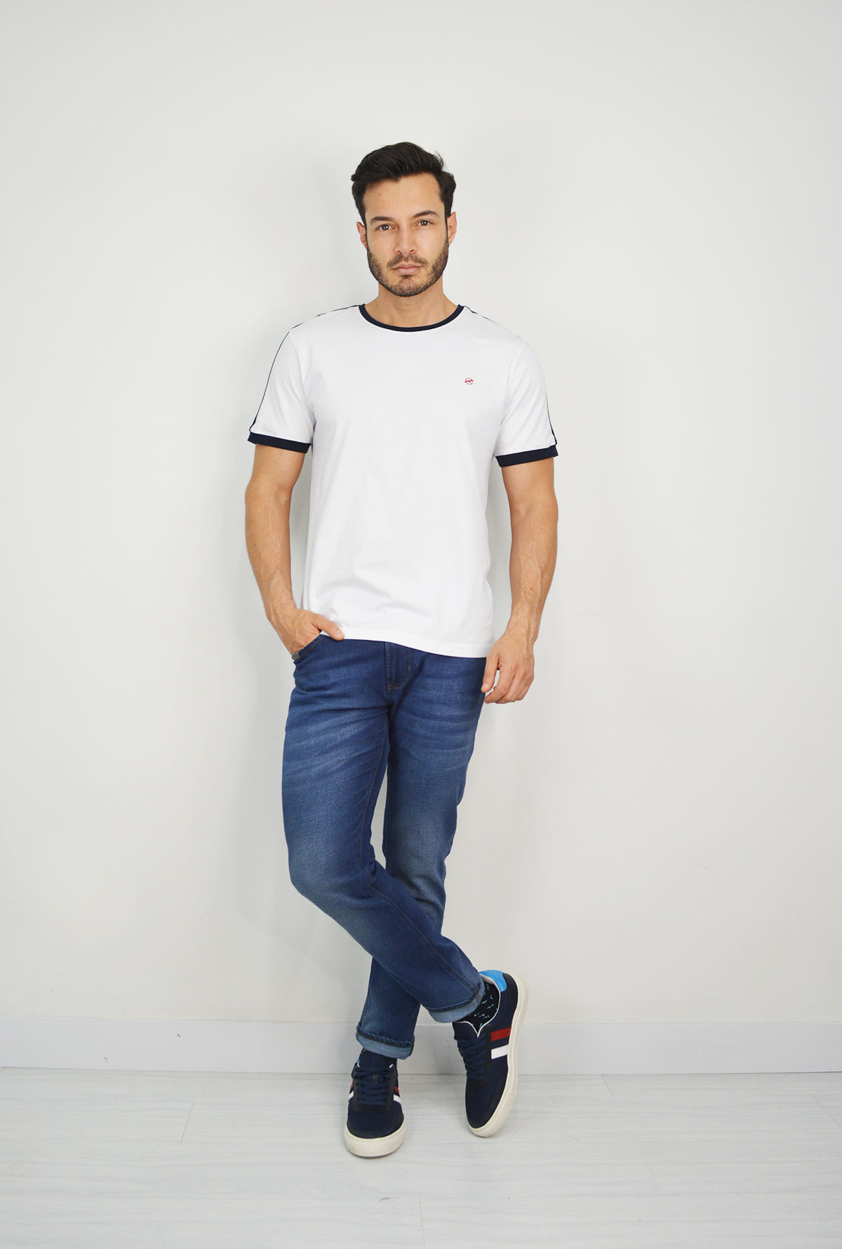 Camiseta Blanca Para Hombre TS3040