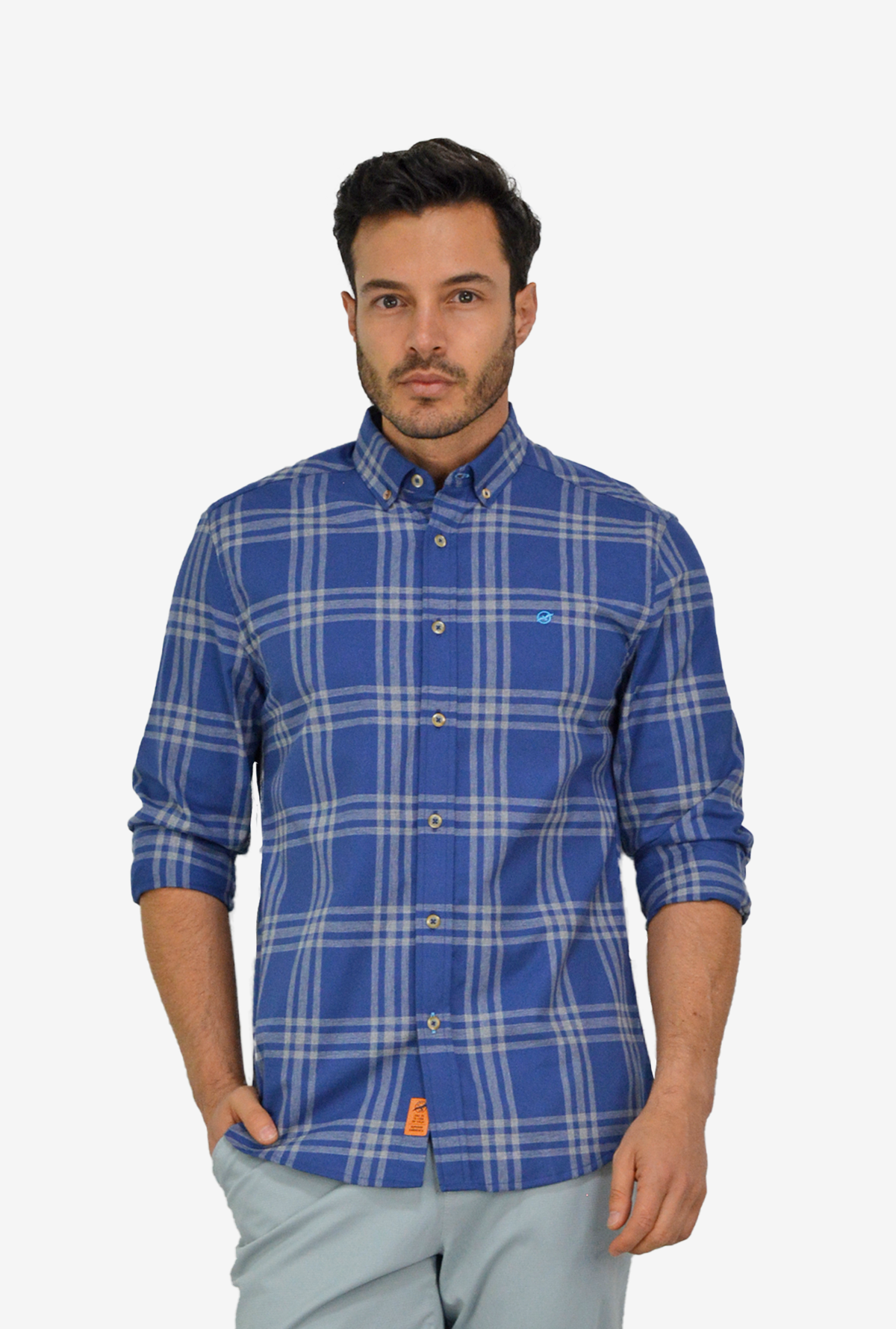 Camisa manga larga azul para hombre DMCMLC04