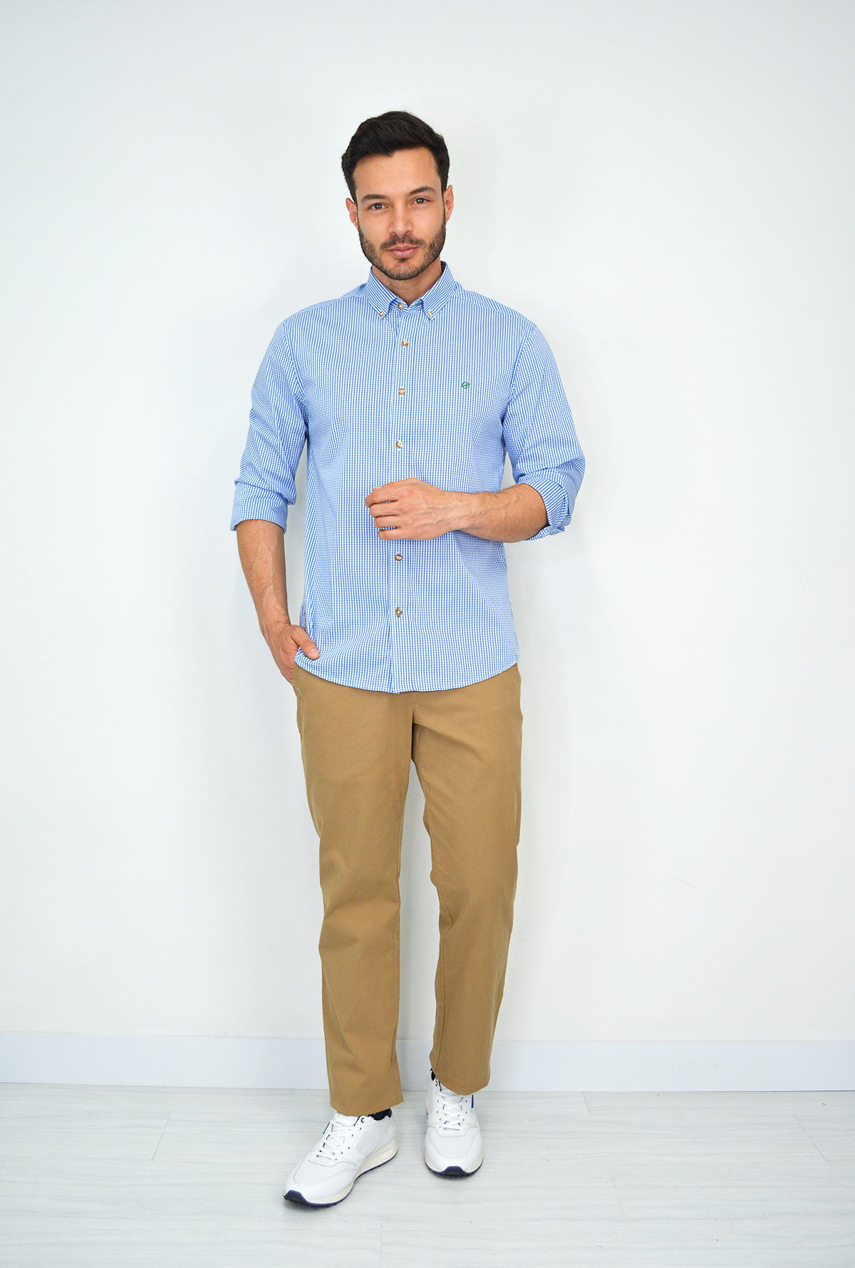Camisa Manga Larga Azul Para Hombre CML3122-108
