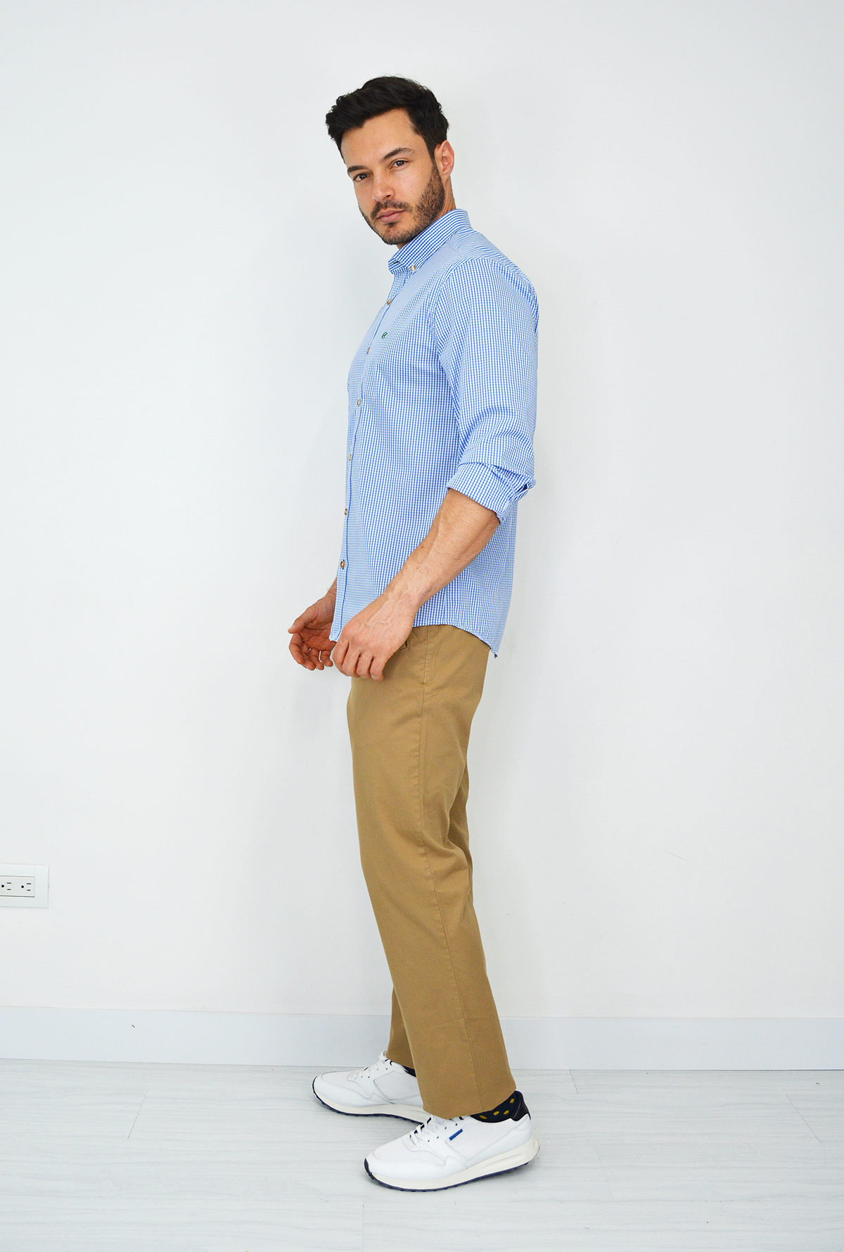 Camisa Manga Larga Azul Para Hombre CML3122-108