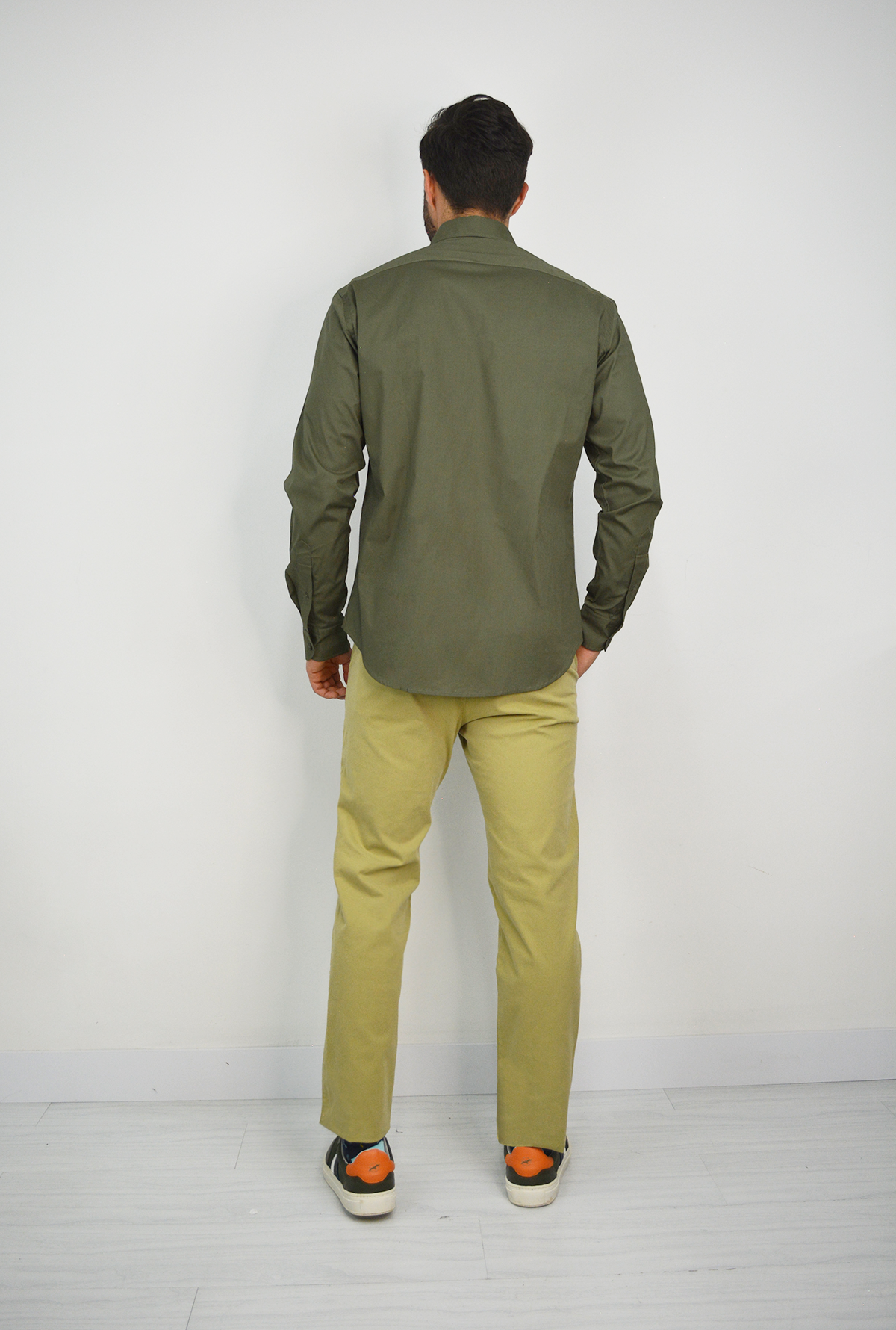 Camisa manga larga Verde  para hombre DMCML01-009