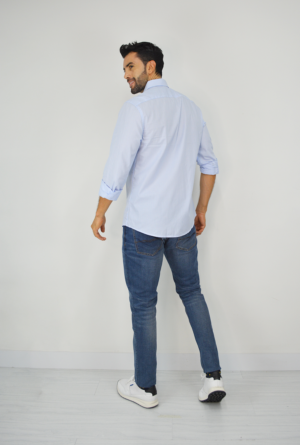 Camisa Manga Larga Azul Claro para Hombre CML3074