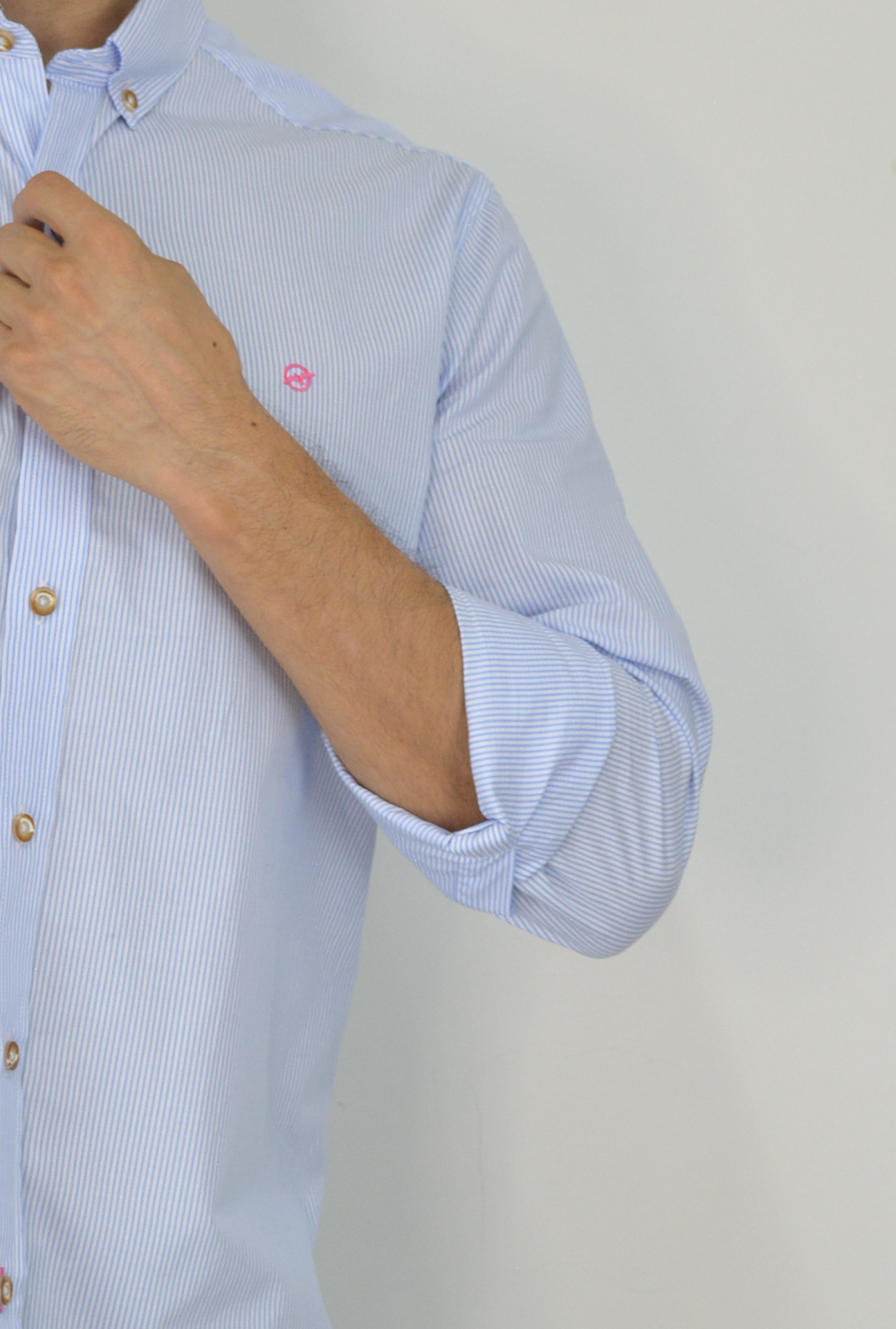 Camisa Manga Larga Azul Claro para Hombre CML3074