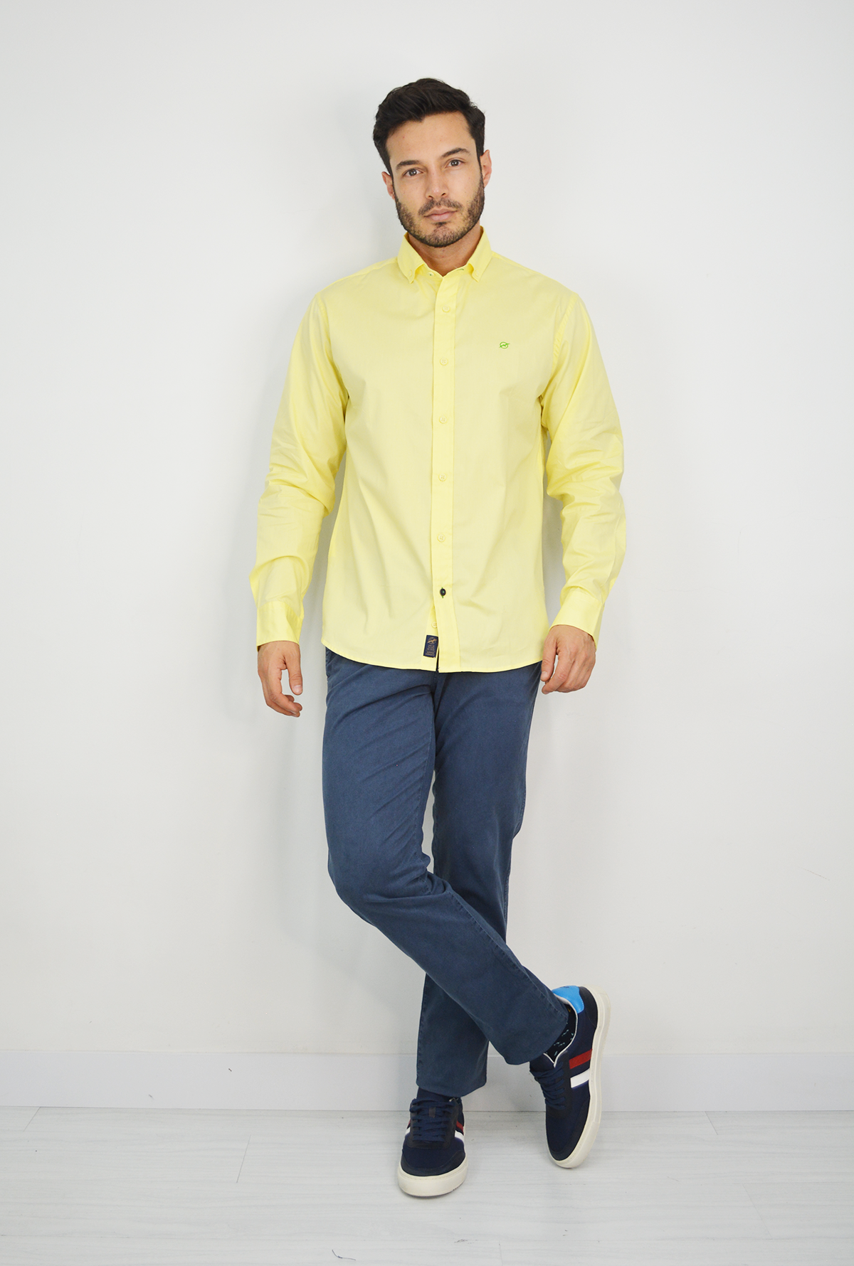 Camisa manga larga amarilla para hombre DMCML01