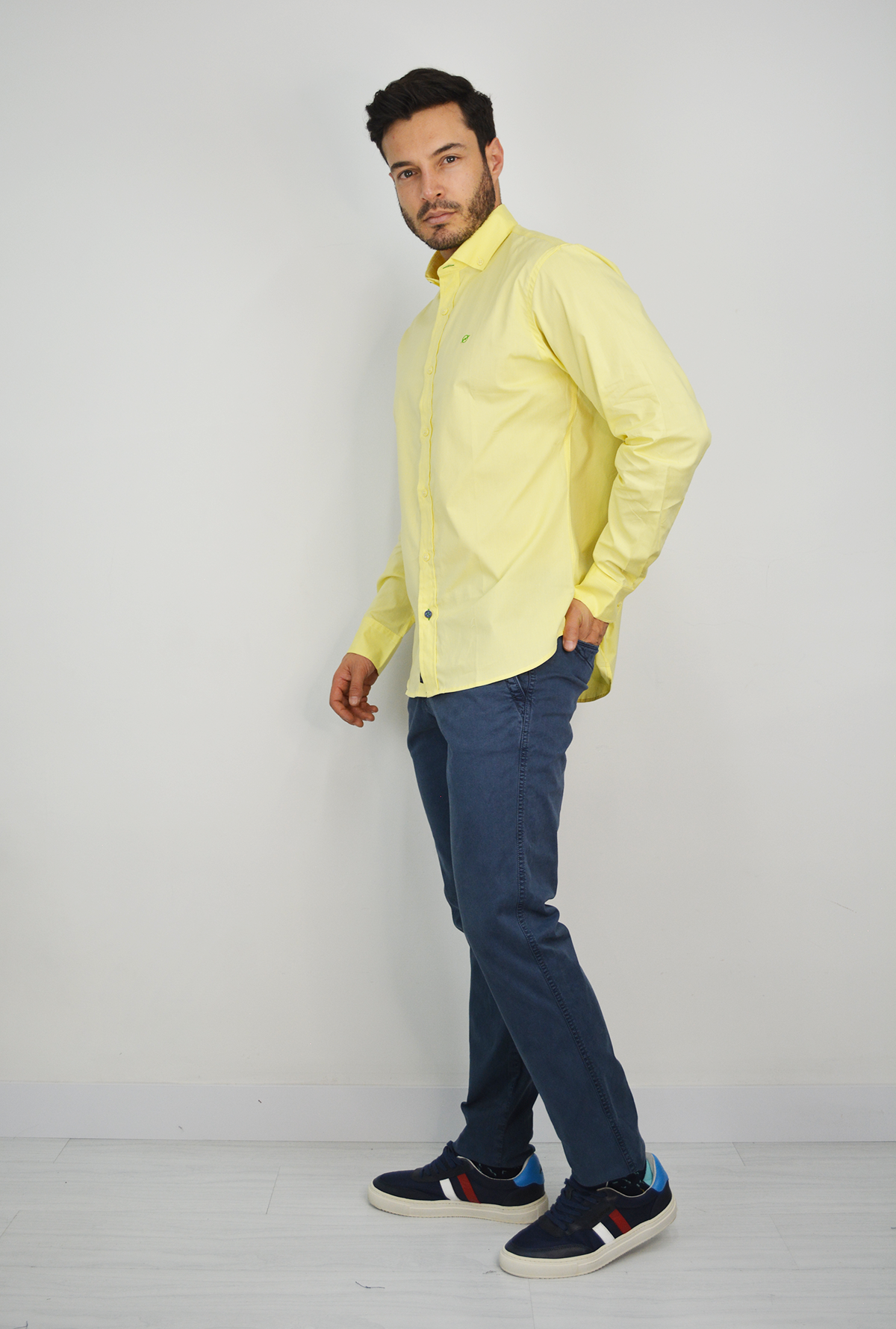 Camisa manga larga amarilla para hombre DMCML01