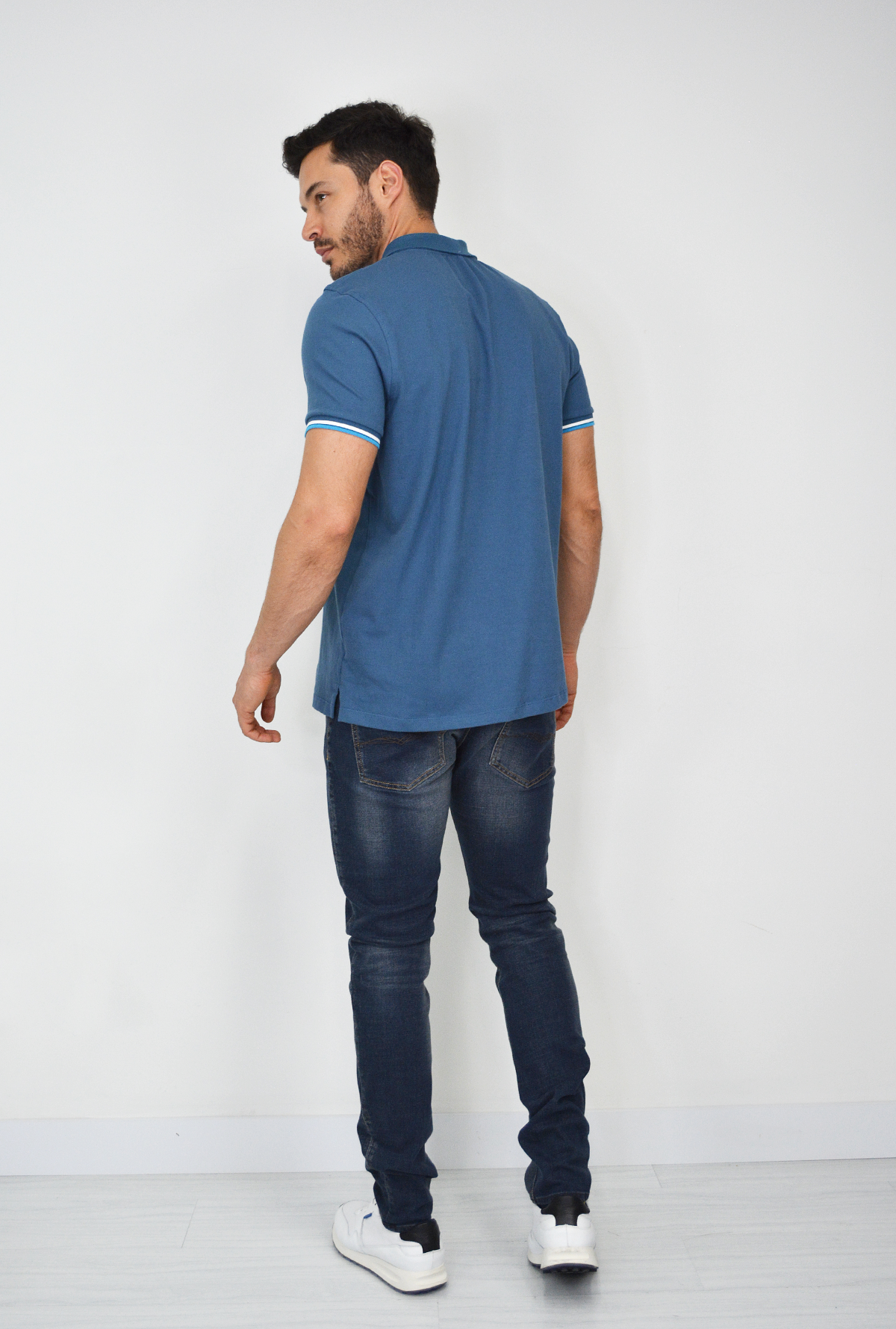 Camiseta de hombre tipo poloAzul  CP011-108