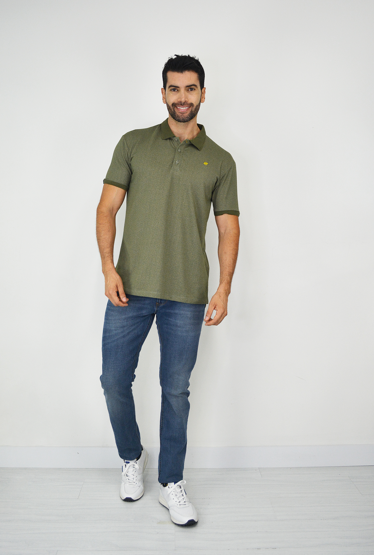 Camiseta de Hombre Tipo Polo con Tejido brasileño verde Para Hombre CP025