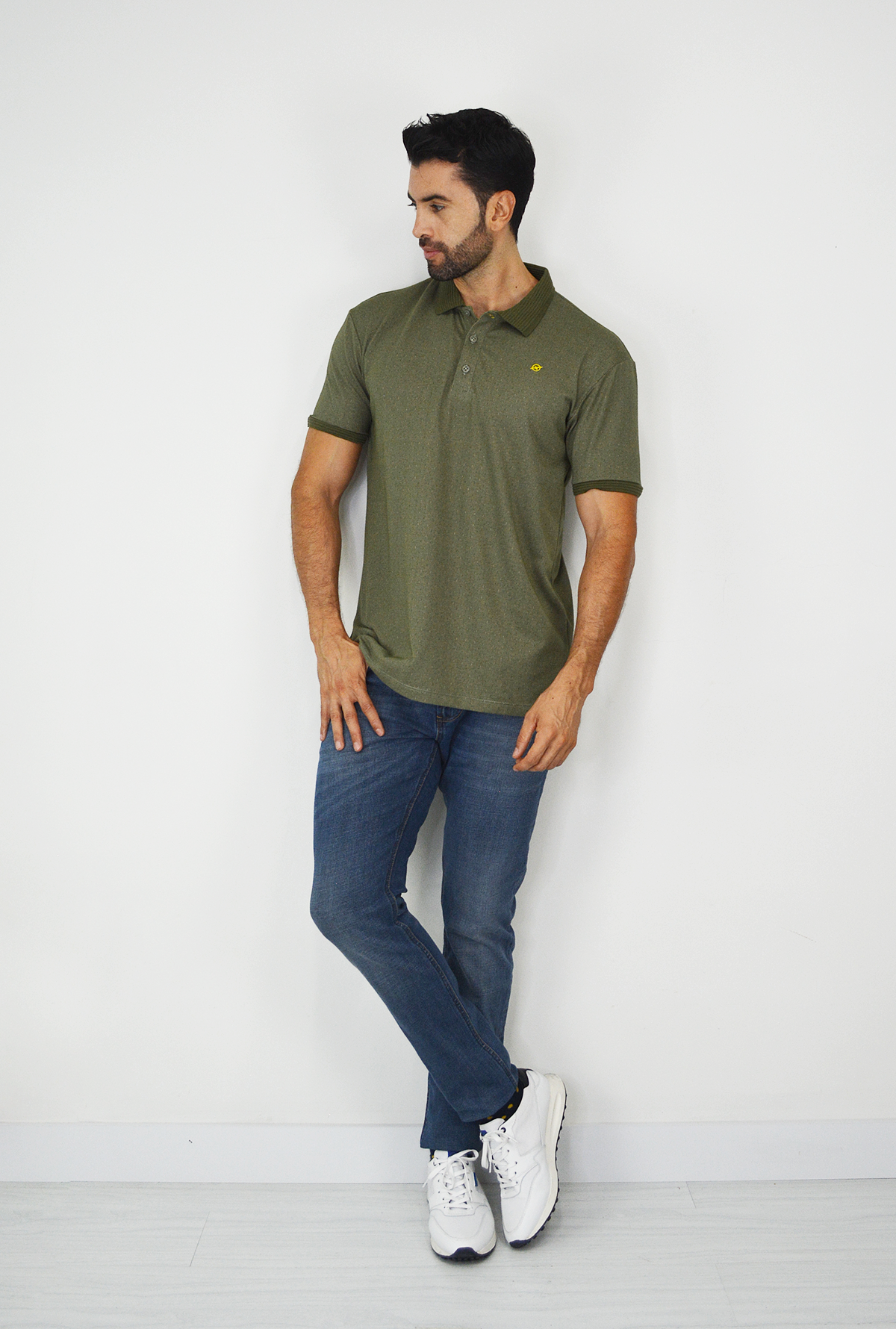 Camiseta de Hombre Tipo Polo con Tejido brasileño verde Para Hombre CP025