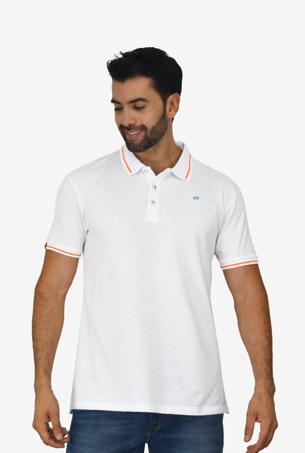 Camiseta Tipo Polo Blanca para  Hombre CP028-3