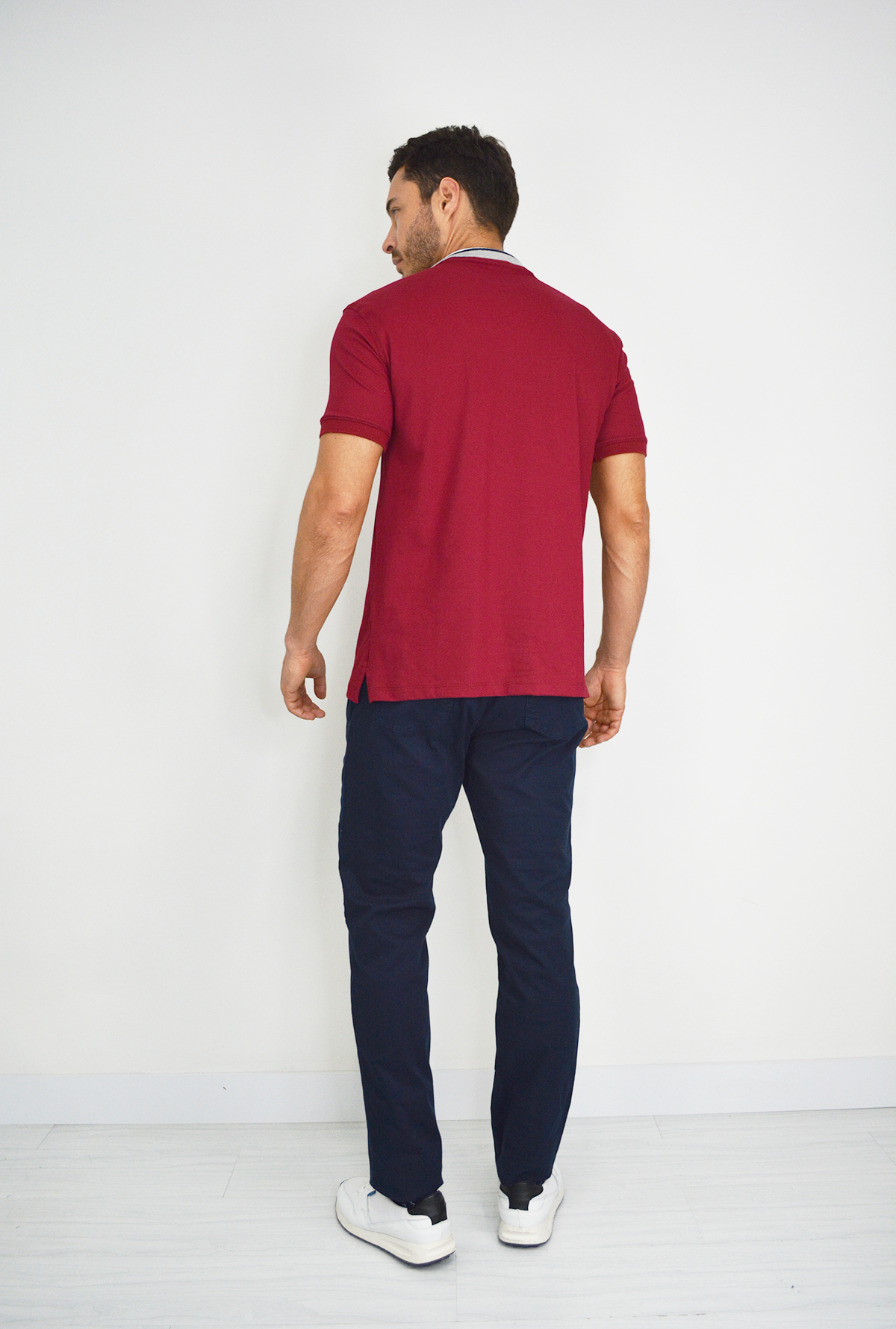 Camiseta Tipo Polo Roja Para Hombre  DMM09-017