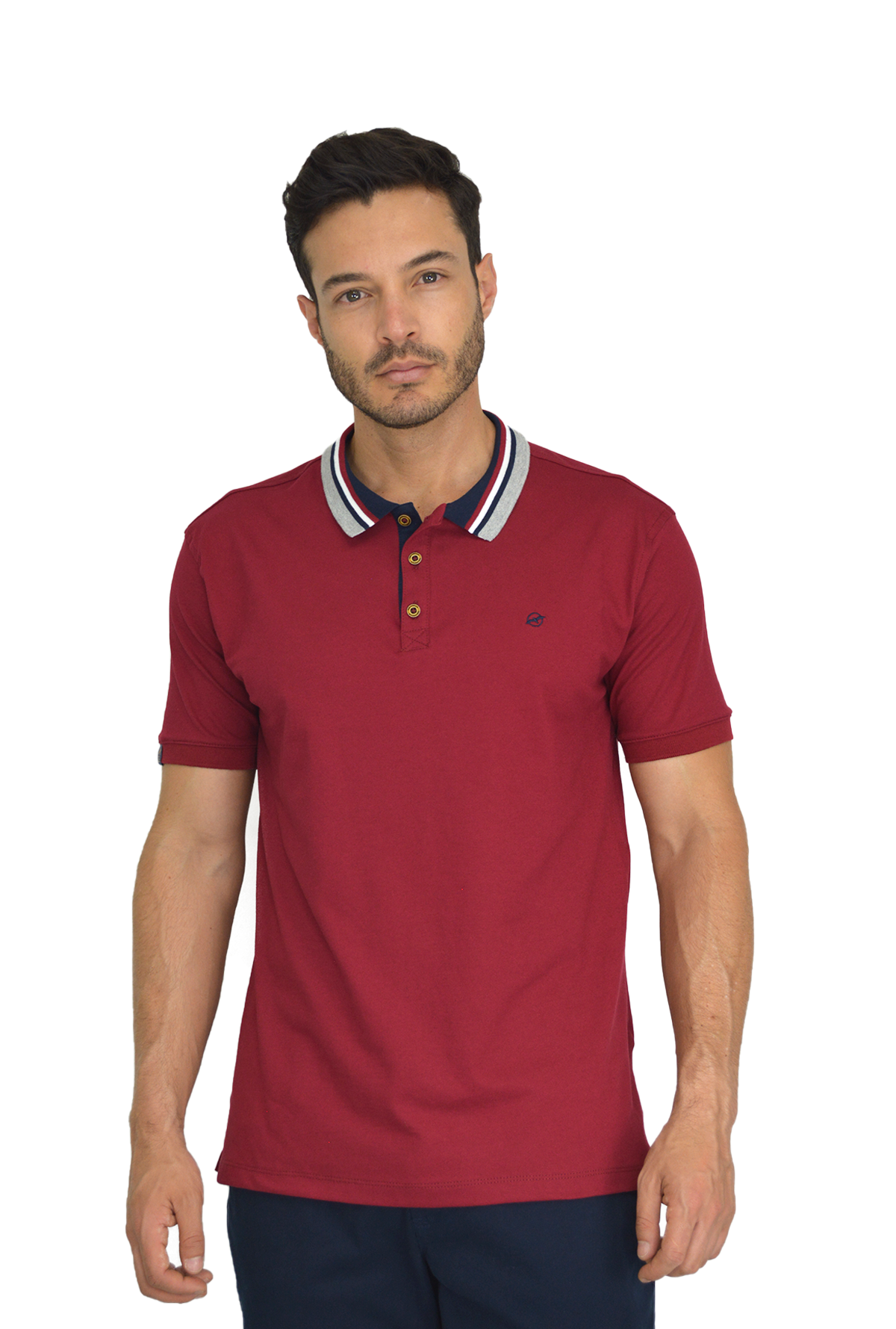 Camiseta Tipo Polo Roja Para Hombre  DMM09-017