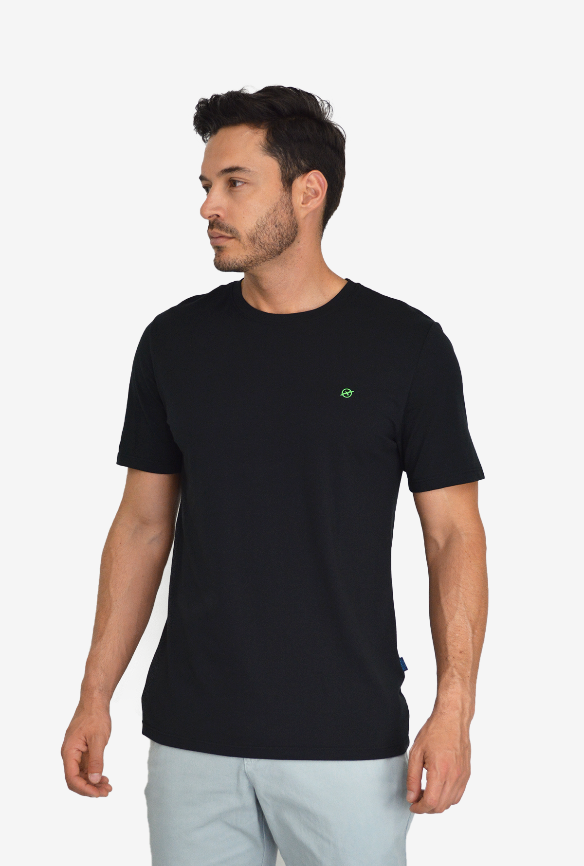 Camiseta Básica Negra Para Hombre TSB002