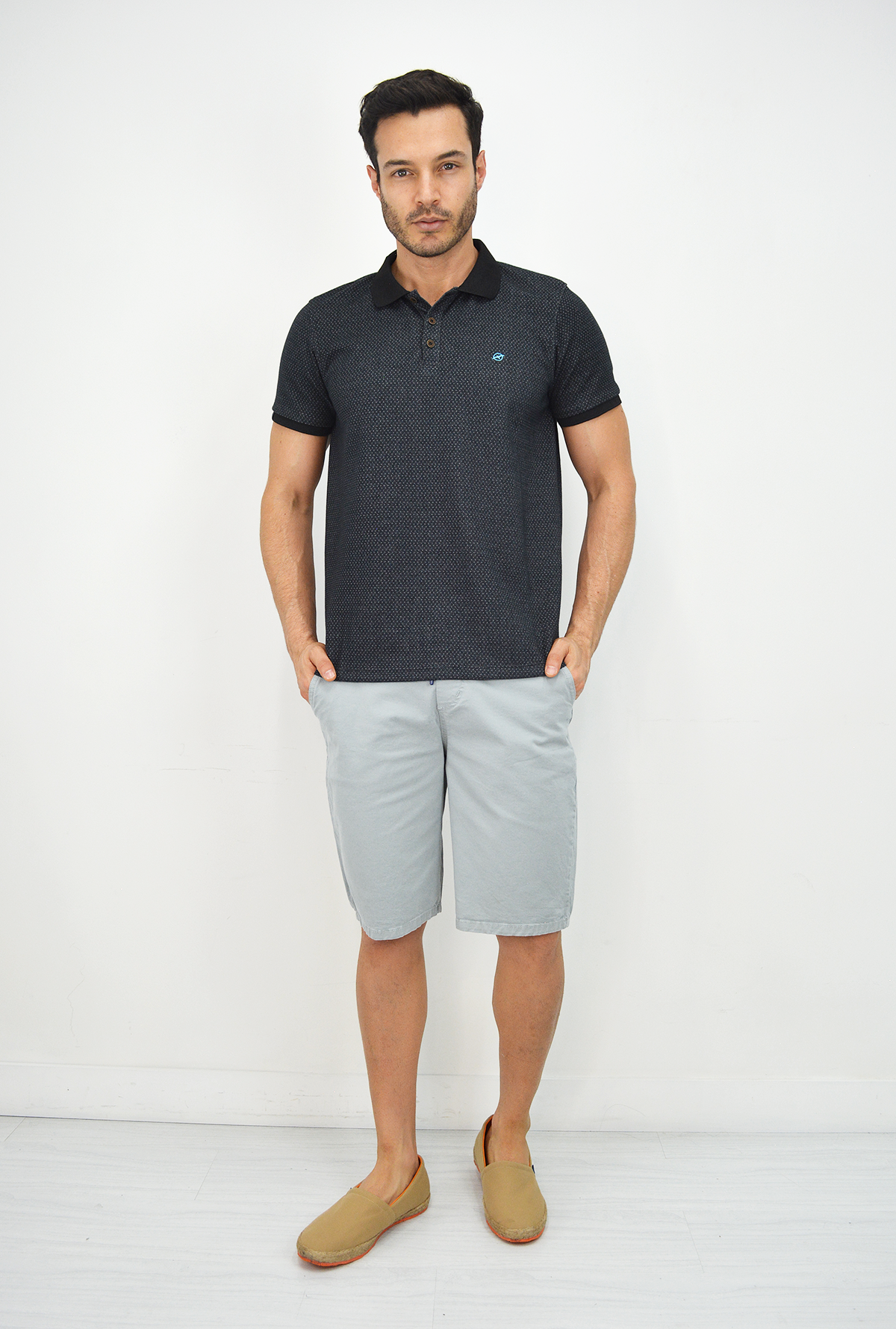 Camiseta de hombre tipo polo Negro CP018