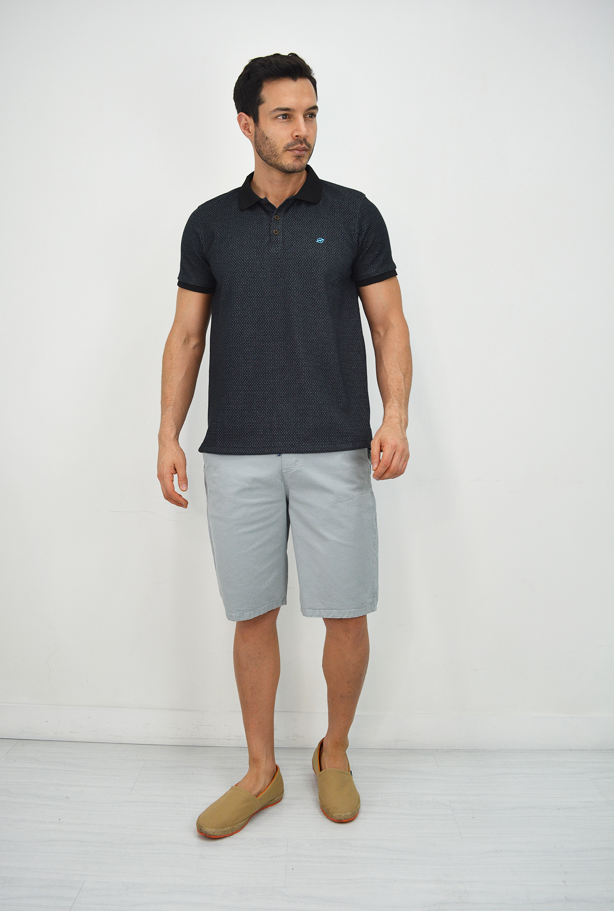 Camiseta de hombre tipo polo Negro CP018
