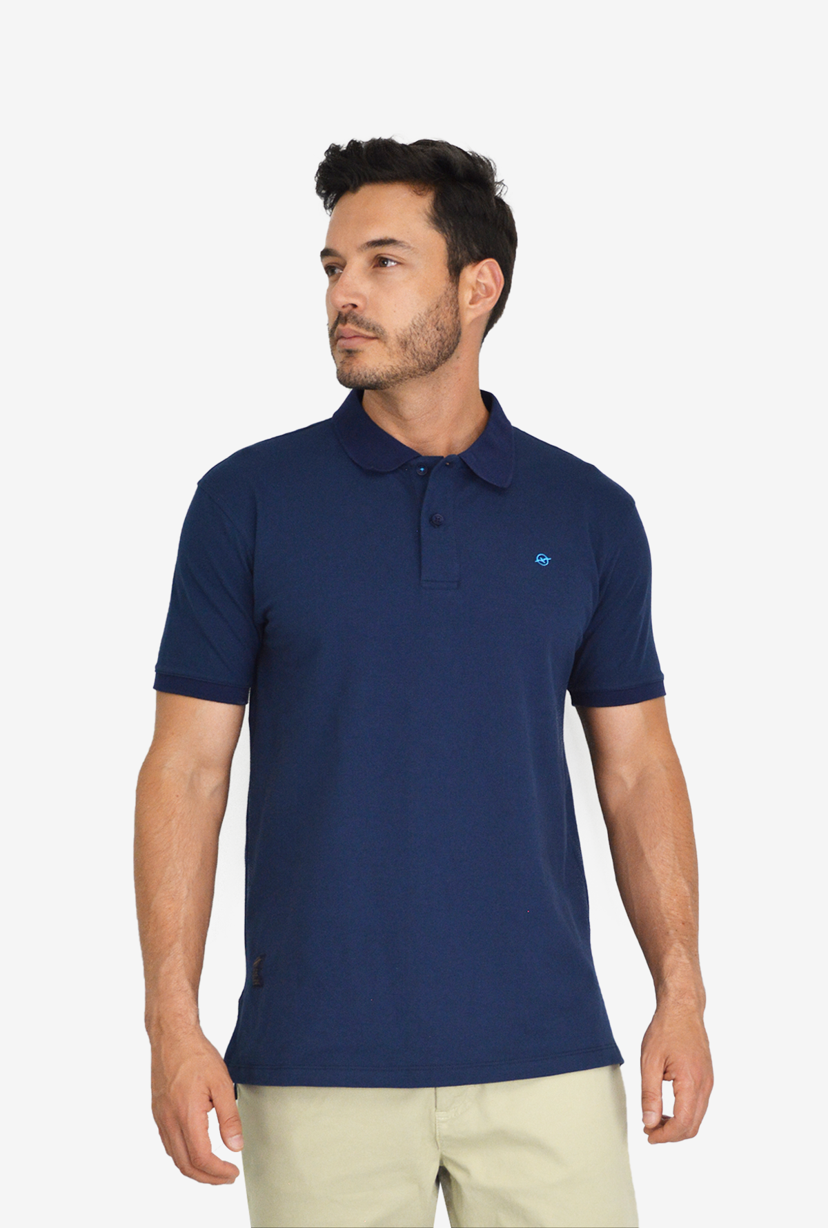 Camiseta Azul Oscura  Tipo Polo Para Hombre CPB08