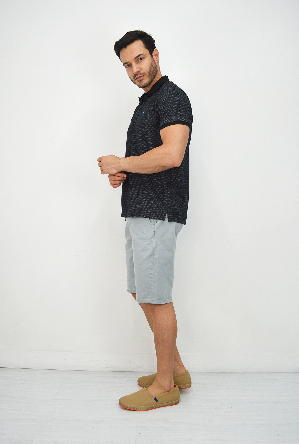 Camiseta de hombre tipo polo Negro CP018