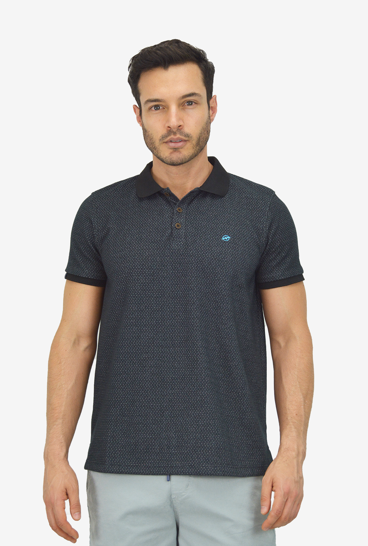Camiseta de hombre tipo polo Negro CP018