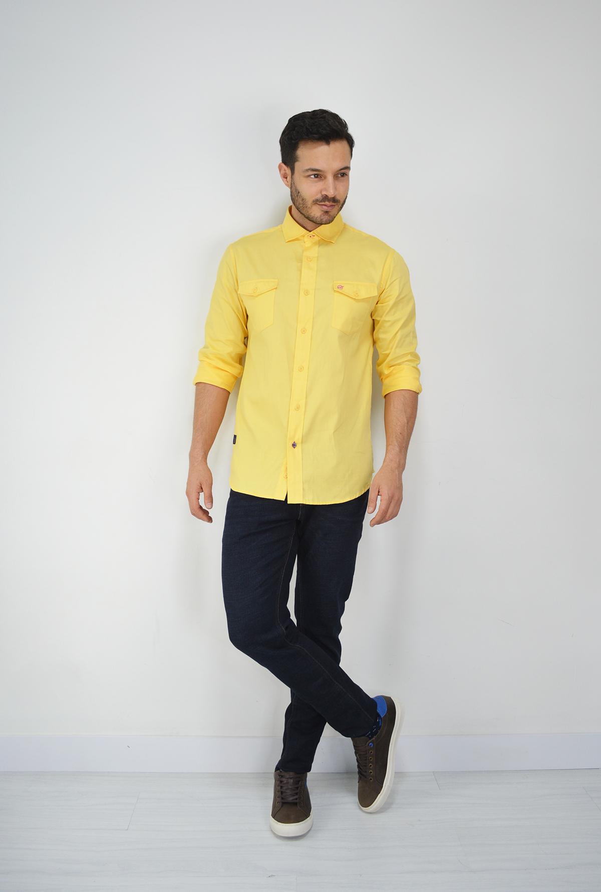 Las mejores ofertas en Camisetas de manga larga amarillo para hombres