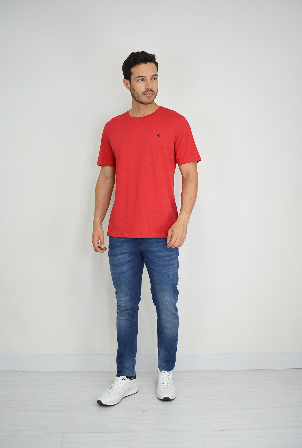 Camiseta basica roja hombre outlet