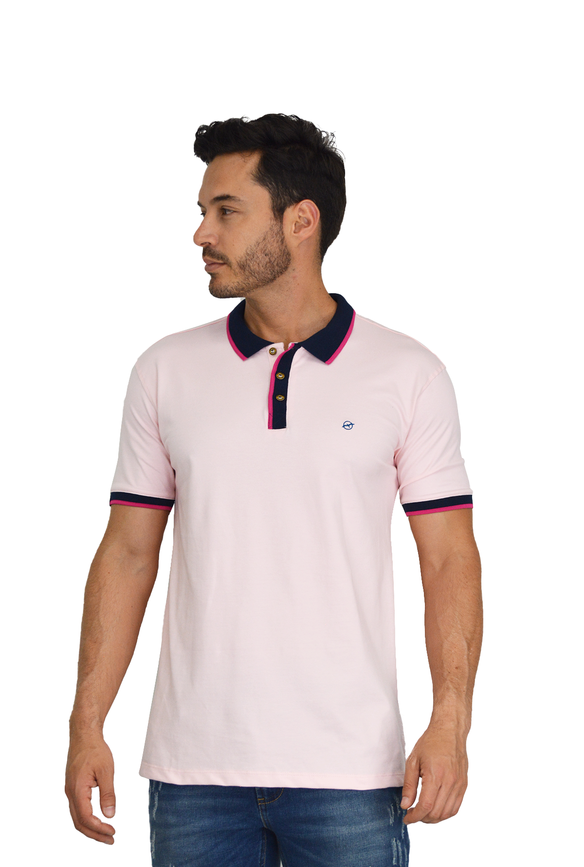 Camiseta Tipo Polo Rosada para Hombre DMP013
