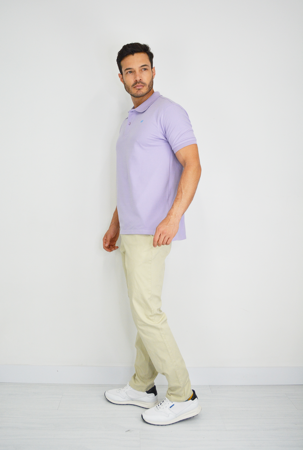 Camiseta Lila Tipo Polo Para Hombre CPB08
