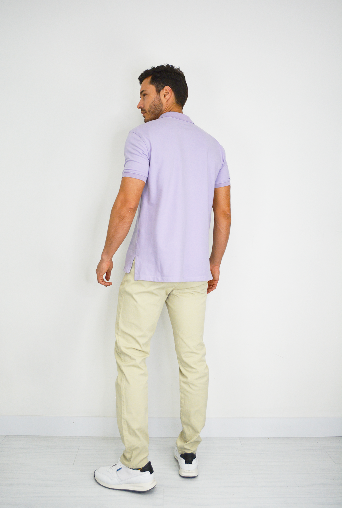 Camiseta Lila Tipo Polo Para Hombre CPB08