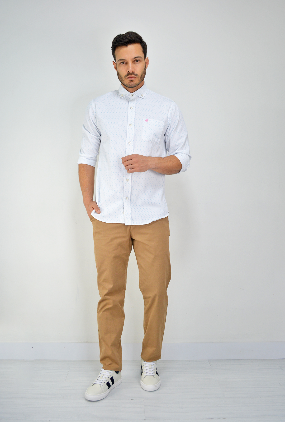 Camisa Manga Larga Balnca para Hombre DMCMLM16