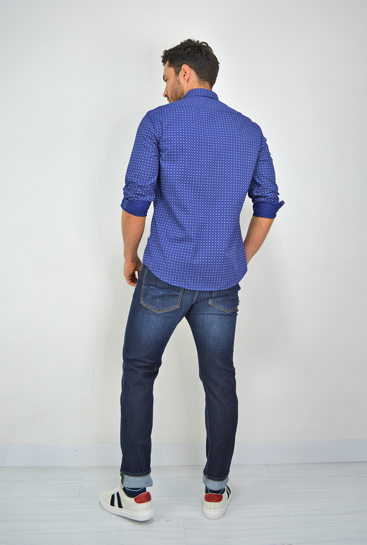 Camisa manga larga azul para hombre DMCMML03