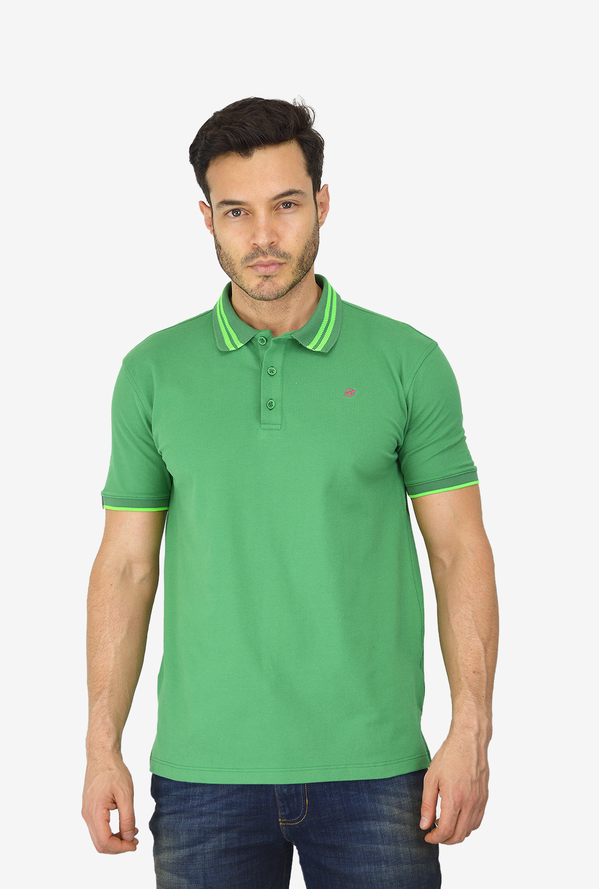 Camiseta Tipo Polo Verde  Para Hombre CP030