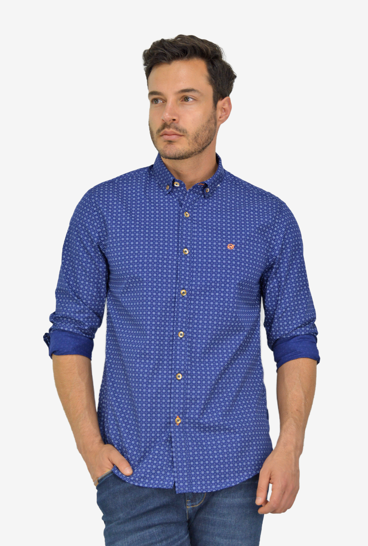 Camisa manga larga azul para hombre DMCMML03