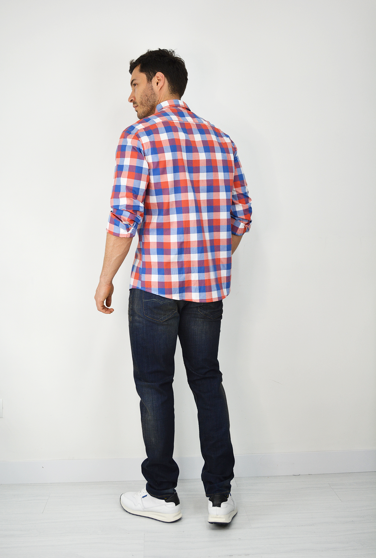 Camisa Manga Larga Roja Para Hombre CML3070